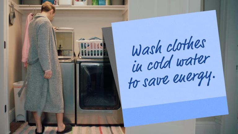 wash clothes in cold water to save energy