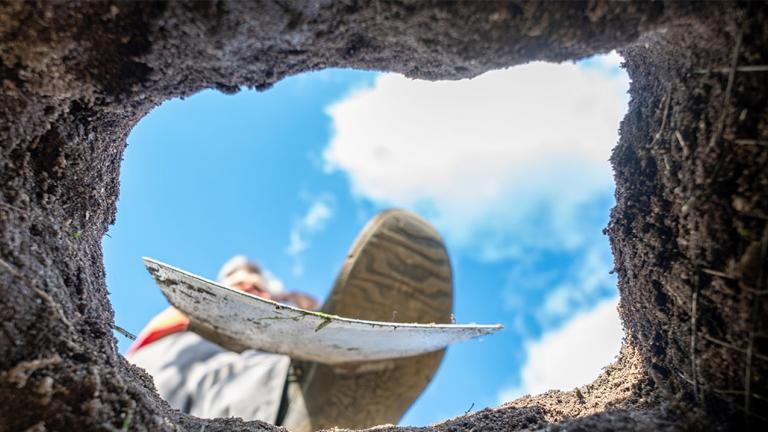 Man digging a hole