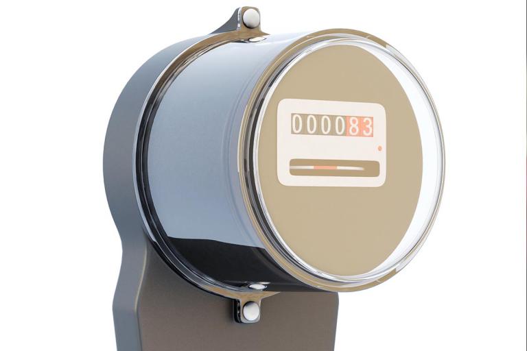electric meter on white background
